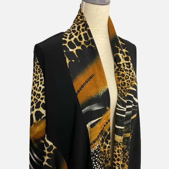 Frank Lyman Design Open Jacket Size 4 Animal Cheetah Multi-Print Lightweight - Picture 3 of 8